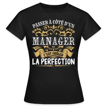 Le Meilleur Manager | Manager à la perfection - T-shirt Femme - noir - Devant - AI Model Female 172 dark (172cm)