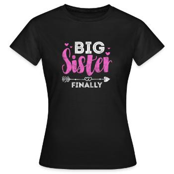Grande sœur Frère frères et sœurs Cadeau - T-shirt Femme - noir - Devant - AI Model Female 172 dark (172cm)
