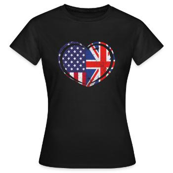 United Kingdom USA - Frauen T-Shirt - Schwarz - Vorne - AI Model Female 172 dark (172cm)