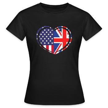 United Kingdom USA UK Amerika Geschenk - Frauen T-Shirt - Schwarz - Vorne - AI Model Female 172 dark (172cm)