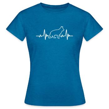 German Shepherd - Women's T-Shirt - antique blue sapphire heather - Front - AI Model Female 172 dark (172cm)