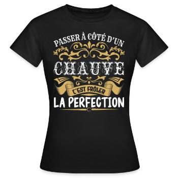 Le Meilleur Chauve | Chauve à la perfection - T-shirt Femme - noir - Devant - AI Model Female 172 dark (172cm)