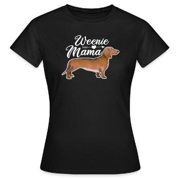 Tax Mama Dog Hundar Dachshund Teckel Gåva - T-shirt dam - svart - Fram - AI Model Female 172 dark (172cm)