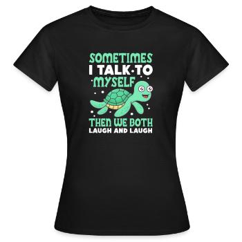 Tortue Tortue Sea Créatures marines Cadeau - T-shirt Femme - noir - Devant - AI Model Female 172 dark (172cm)