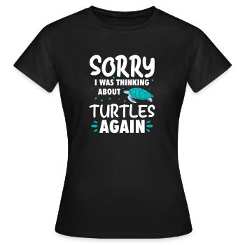 Tortue Tortue Sea Créatures marines Cadeau - T-shirt Femme - noir - Devant - AI Model Female 172 dark (172cm)