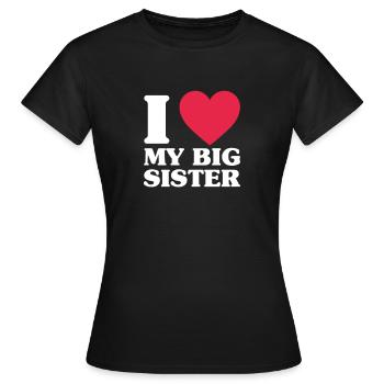 Older sister - Women's T-Shirt - black - Front - AI Model Female 172 dark (172cm)