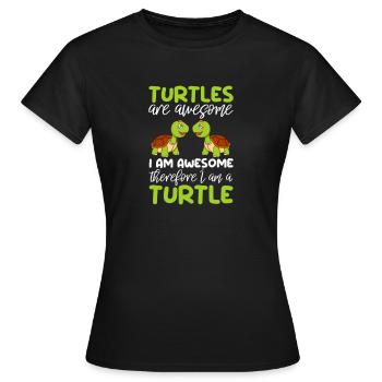 Tortue Tortue Sea Créatures marines Cadeau - T-shirt Femme - noir - Devant - AI Model Female 172 dark (172cm)