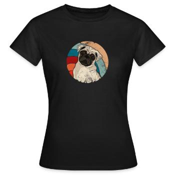 Mops - Frauen T-Shirt - Schwarz - Vorne - AI Model Female 172 dark (172cm)
