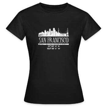 Cadeau du Golden Gate de San Francisco en Californie - T-shirt Femme - noir - Devant - AI Model Female 172 dark (172cm)