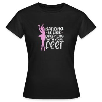 Ballett - Frauen T-Shirt - Schwarz - Vorne - AI Model Female 172 dark (172cm)