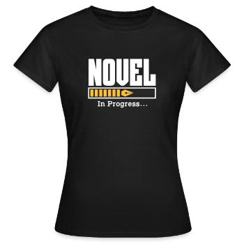 Author - Women's T-Shirt - black - Front - AI Model Female 172 dark (172cm)