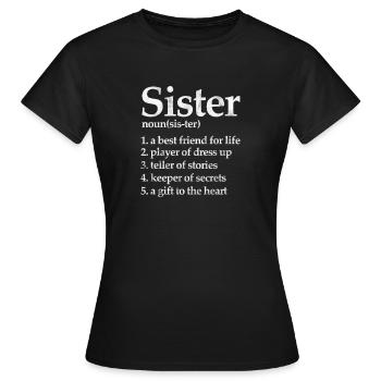 Soeur Frère Frères et sœurs Cadeau de famille - T-shirt Femme - noir - Devant - AI Model Female 172 dark (172cm)