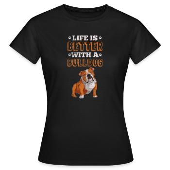 Deutsch Bulldog - T-shirt Femme - noir - Devant - AI Model Female 172 dark (172cm)