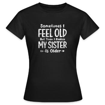Grande sœur Frère frères et sœurs Cadeau - T-shirt Femme - noir - Devant - AI Model Female 172 dark (172cm)
