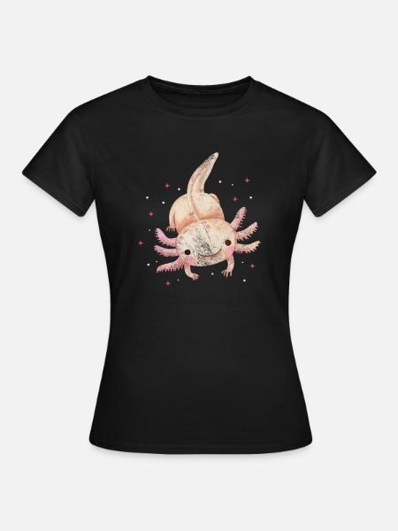 Axolotl Wassertier Wasser Geschenk - Frauen T-Shirt - Schwarz