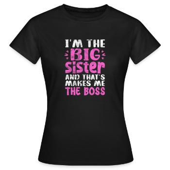 Grande sœur Frère frères et sœurs Cadeau - T-shirt Femme - noir - Devant - AI Model Female 172 dark (172cm)