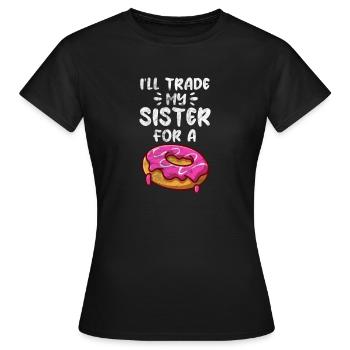 Soeur Frère Frères et sœurs Cadeau de famille - T-shirt Femme - noir - Devant - AI Model Female 172 dark (172cm)
