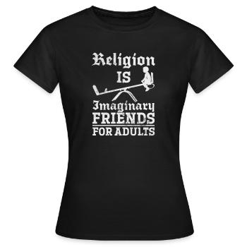 Atheist Atheismus Anti Religion Gott Geschenk - Frauen T-Shirt - Schwarz - Vorne - AI Model Female 172 dark (172cm)