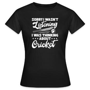 Cricket - Frauen T-Shirt - Schwarz - Vorne - AI Model Female 172 dark (172cm)