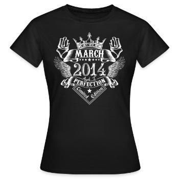 March 2014 | March 2014 anniversary 2014 - Women's T-Shirt - black - Front - AI Model Female 172 dark (172cm)