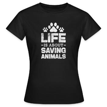 Animal Rescue Animal Rights Animal Love Pet Gift - T-shirt Femme - noir - Devant - AI Model Female 172 dark (172cm)