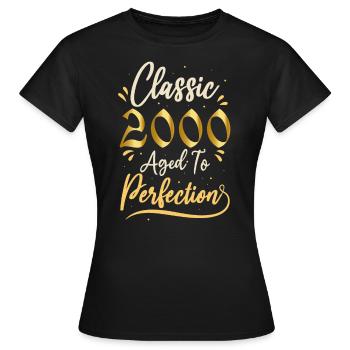 Birthday 2000 gift 2000 Classic 2000 - Women's T-Shirt - black - Front - AI Model Female 172 dark (172cm)
