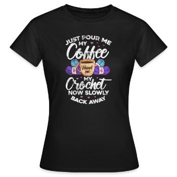 Coudre du café - T-shirt Femme - noir - Devant - AI Model Female 172 dark (172cm)