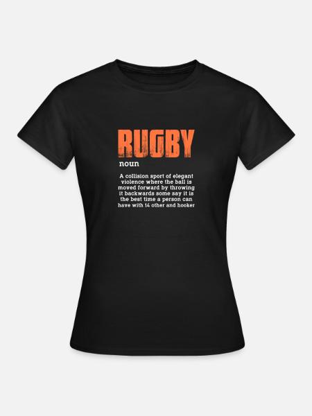 Rugby - Maglietta da donna - nero