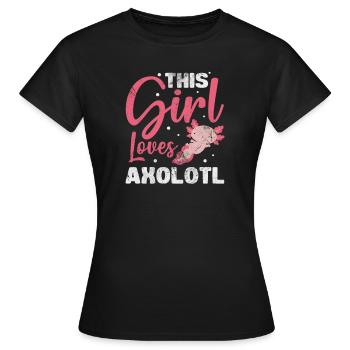 Axolotl Aquatic Animal Water Gift - Women's T-Shirt - black - Front - AI Model Female 172 dark (172cm)