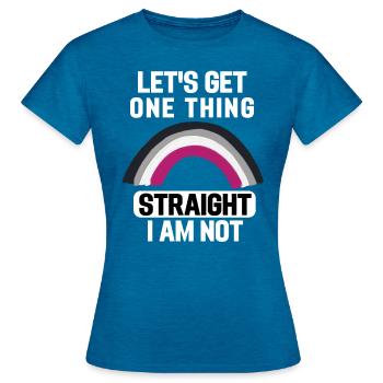 Regenbogen Ace Pride Month LGBT Geschenk Asexuell - Frauen T-Shirt - Antikblaues Saphir meliert - Vorne - AI Model Female 172 dark (172cm)