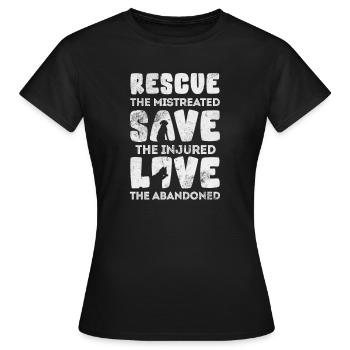 Animal Rescue Animal Rights Animal Love Pet Gift - T-shirt Femme - noir - Devant - AI Model Female 172 dark (172cm)