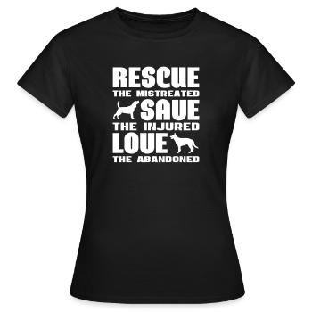 Sauvetage d’animaux - T-shirt Femme - noir - Devant - AI Model Female 172 dark (172cm)