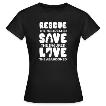 Tierrettung - Frauen T-Shirt - Schwarz - Vorne - AI Model Female 172 dark (172cm)