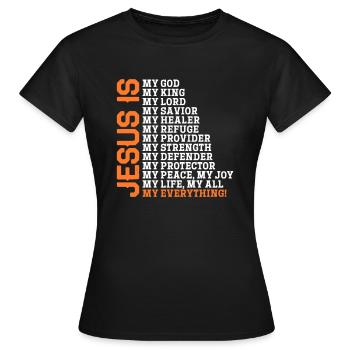 Bible Bible Versets chrétiens Don de Jésus - T-shirt Femme - noir - Devant - AI Model Female 172 dark (172cm)