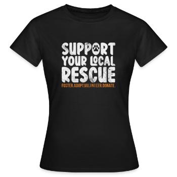 Animal Rescue Animal Rights Animal Love Pet Gift - T-shirt Femme - noir - Devant - AI Model Female 172 dark (172cm)