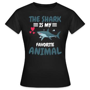 Favorite Animal Predator Ocean Animal Gift Shark - Women's T-Shirt - black - Front - AI Model Female 172 dark (172cm)