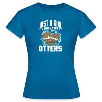 Otter Sea Otter Otter Gift - Women's T-Shirt - antique blue sapphire heather - Front - AI Model Female 172 dark (172cm)