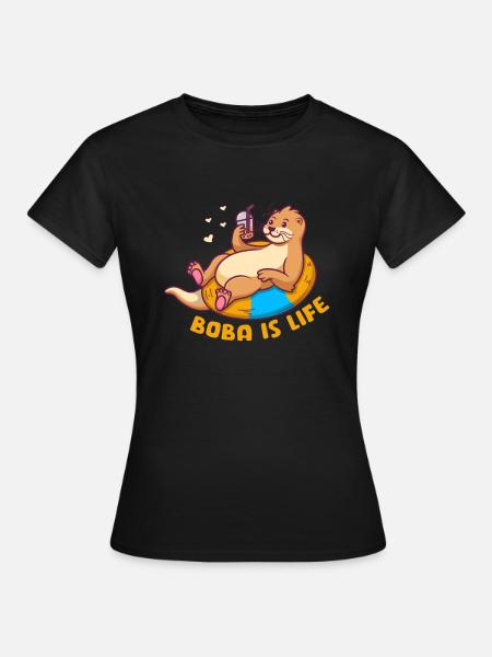 Otter Seeotter Fischotter Geschenk - Frauen T-Shirt - Schwarz