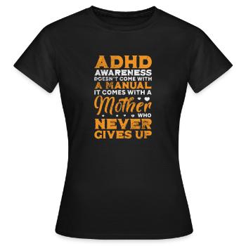 TDAH - T-shirt Femme - noir - Devant - AI Model Female 172 dark (172cm)
