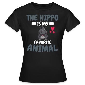 Favorite Animal Hippo Lover Gift Hippopotamus - Women's T-Shirt - black - Front - AI Model Female 172 dark (172cm)