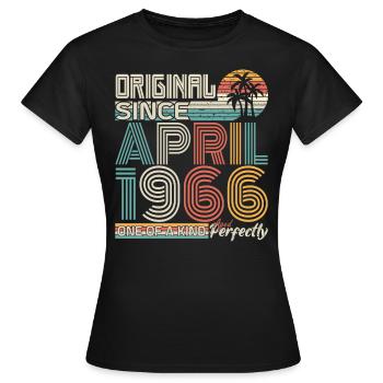Avril 1966 anniversaire avril 1966 cadeau 1966 - T-shirt Femme - noir - Devant - AI Model Female 172 dark (172cm)