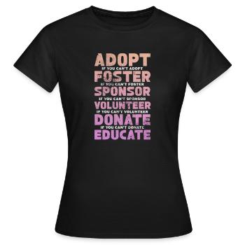 Animal Rescue Animal Welfare Animal Friend Gift - Women's T-Shirt - black - Front - AI Model Female 172 dark (172cm)