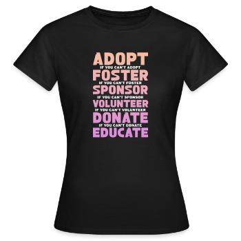 Sauvetage d’animaux - T-shirt Femme - noir - Devant - AI Model Female 172 dark (172cm)