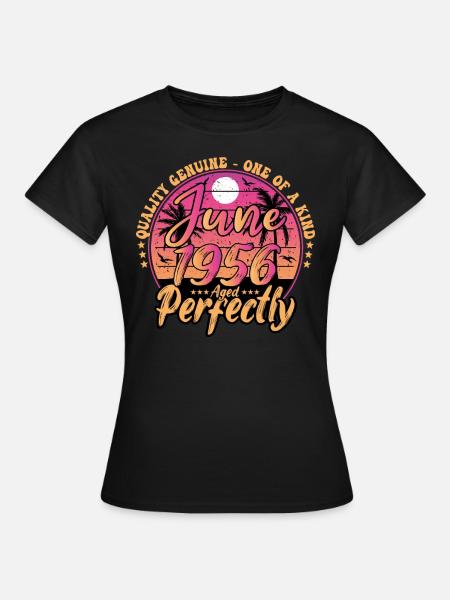 Juin 1956 anniversaire 1956 Retro 1956 Juin - T-shirt dam - svart