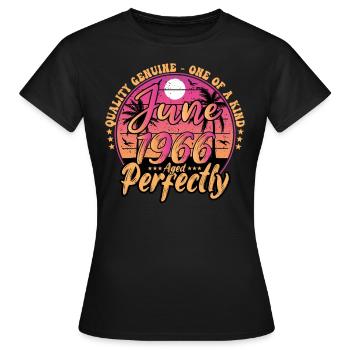 Juni 1966 Jubiläum 1966 Retro 1966 Juni - Frauen T-Shirt - Schwarz - Vorne - AI Model Female 172 dark (172cm)