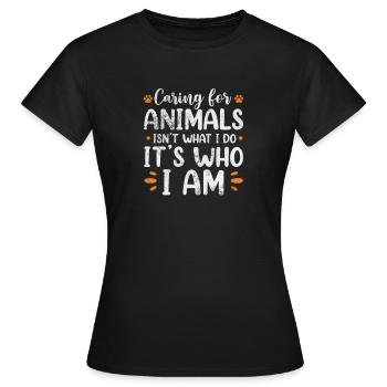Sauvetage des animaux Bien-être animal Ami animal cadeau - T-shirt Femme - noir - Devant - AI Model Female 172 dark (172cm)
