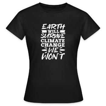 Changement climatique - T-shirt Femme - noir - Devant - AI Model Female 172 dark (172cm)
