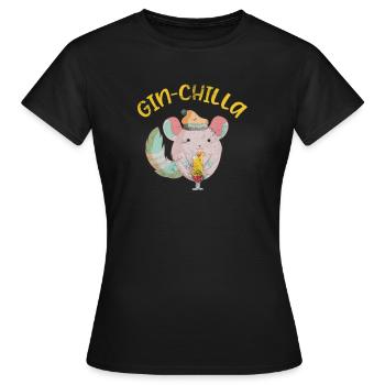 Chinchilla Nagetier Haustier Nager Geschenk - Frauen T-Shirt - Schwarz - Vorne - AI Model Female 172 dark (172cm)