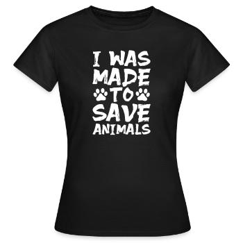 Sauvetage d’animaux - T-shirt Femme - noir - Devant - AI Model Female 172 dark (172cm)