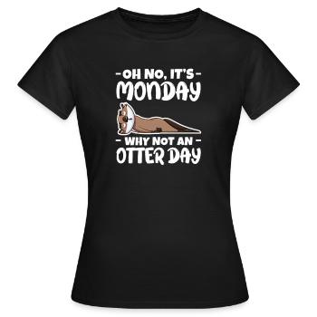 Loutre de mer Loutre Loutre Cadeau de loutre - T-shirt Femme - noir - Devant - AI Model Female 172 dark (172cm)